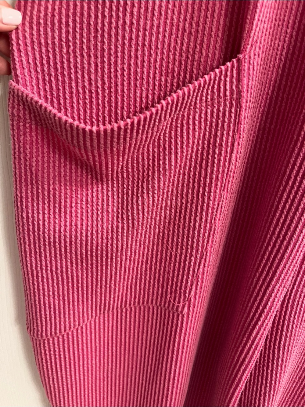 Hudson Gray Ribbed Pink Jumpsuit with Pockets - Picture 4 of 7